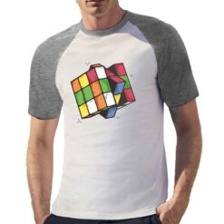 Cubo di Rubrik t-shirt bicolor personalizzata uomo digitalshirt grigia