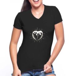 Cuore Goloso t-shirt scollo a v personalizzata donna digitalshirt nera