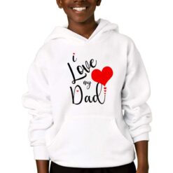 Cuore di Papà felpa con cappuccio personalizzata bambino digitalshirtbianco