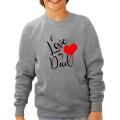 Cuore di Papà felpa senza cappuccio personalizzata bambino digitalshirt grigia