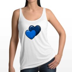 Cuori Azzurri canottiera personalizzata donna digitalshirt bianca