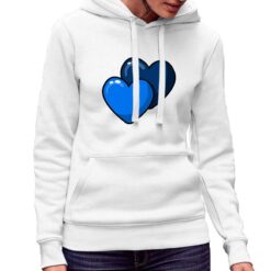 Cuori Azzurri felpa con cappuccio personalizzata donna digitalshirt bianca.jpg