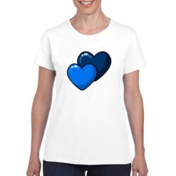 Cuori Azzurri t-shirt personalizzata donna digitalshirt bianco