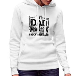 Dad black and white felpa con cappuccio personalizzata donna digitalshirt bianca.jpg