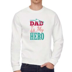 Dad a Colori felpa senza cappuccio personalizzata uomo digitalshirt bianca