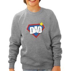 Dad Giallo felpa senza cappuccio personalizzata bambino digitalshirt grigia