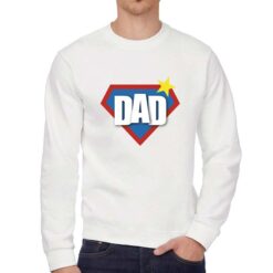 Dad Giallo felpa senza cappuccio personalizzata uomo digitalshirt bianca