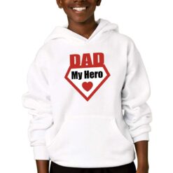 Dad Rosso felpa con cappuccio personalizzata bambino digitalshirtbianco