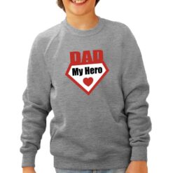 Dad Rosso felpa senza cappuccio personalizzata bambino digitalshirt grigia