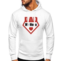 Dad Rosso felpa con cappuccio personalizzata uomo digitalshirt bianca