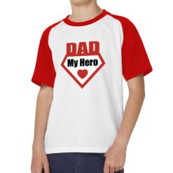 Dad Rosso t-shirt bicolor personalizzata bambino digitalshirt rossa