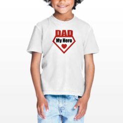 Dad Rosso t-shirt personalizzata bambino digitalshirt bianca