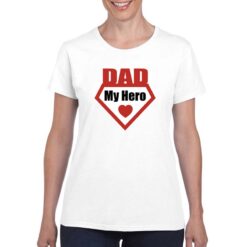 Dad Rosso t-shirt personalizzata donna digitalshirt bianco