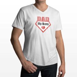 Dad Rosso t-shirt scollo a v personalizzata uomo digitalshirt bianca