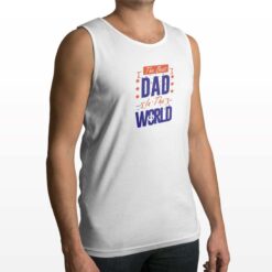 Dad in the World canotta personalizzata uomo digitalshirt bianca