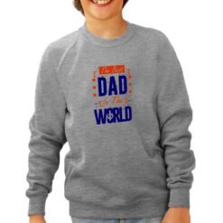 Dad in the World felpa senza cappuccio personalizzata bambino digitalshirt grigia