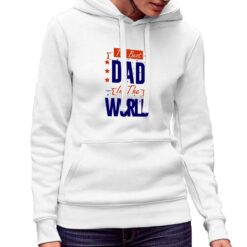 Dad in the World felpa con cappuccio personalizzata donna digitalshirt bianca.jpg