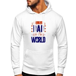 Dad in the World felpa con cappuccio personalizzata uomo digitalshirt bianca