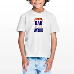 Dad in the World t-shirt personalizzata bambino digitalshirt bianca