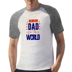 Dad in the World t-shirt bicolor personalizzata uomo digitalshirt grigia