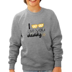 Daddy's Glass felpa senza cappuccio personalizzata bambino digitalshirt grigia