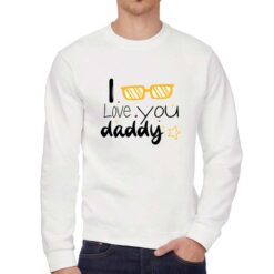 Daddy's Glass felpa senza cappuccio personalizzata uomo digitalshirt bianca