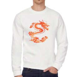 Dragone felpa senza cappuccio personalizzata uomo digitalshirt bianca