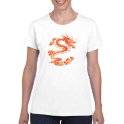 Dragone t-shirt personalizzata donna digitalshirt bianco