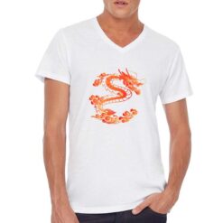Dragone t-shirt scollo a v personalizzata uomo digitalshirt bianca