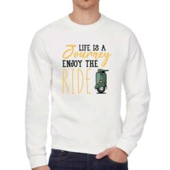 Enjoy the Ride felpa senza cappuccio personalizzata uomo digitalshirt bianca
