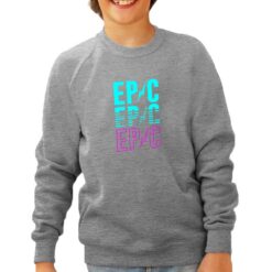 Epic felpa senza cappuccio personalizzata bambino digitalshirt grigia