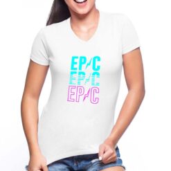 Epic t-shirt scollo a v personalizzata donna digitalshirt bianca