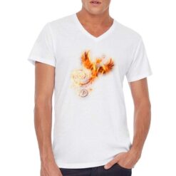 La Fenice t-shirt scollo a v personalizzata uomo digitalshirt bianca