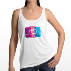 Fotografia canottiera personalizzata donna digitalshirt bianca
