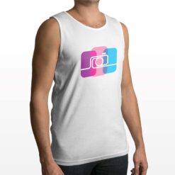 Fotografia canotta personalizzata uomo digitalshirt bianca