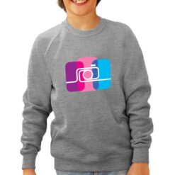Fotografia felpa senza cappuccio personalizzata bambino digitalshirt grigia