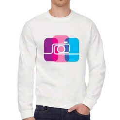 Fotografia felpa senza cappuccio personalizzata uomo digitalshirt bianca