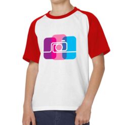 Fotografia t-shirt bicolor personalizzata bambino digitalshirt rossa