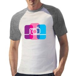 Fotografia t-shirt bicolor personalizzata uomo digitalshirt grigia