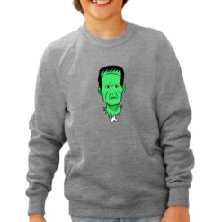 Frankenstein felpa senza cappuccio personalizzata bambino digitalshirt grigia
