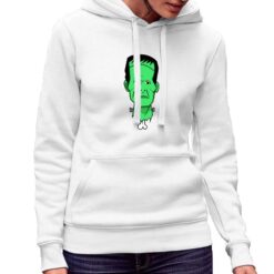Frankenstein felpa con cappuccio personalizzata donna digitalshirt bianca.jpg