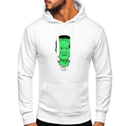 Frankenstein felpa con cappuccio personalizzata uomo digitalshirt bianca