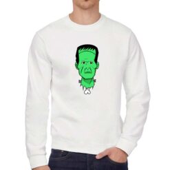 Frankenstein felpa senza cappuccio personalizzata uomo digitalshirt bianca