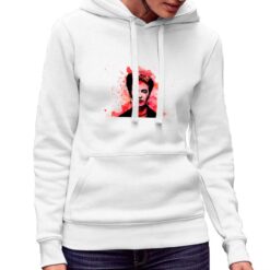 Frida-Kahlo felpa con cappuccio personalizzata donna digitalshirt bianca.jpg