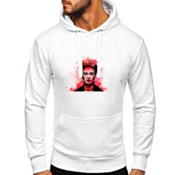 Frida-Kahlo felpa con cappuccio personalizzata uomo digitalshirt bianca