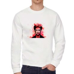 Frida-Kahlo felpa senza cappuccio personalizzata uomo digitalshirt bianca