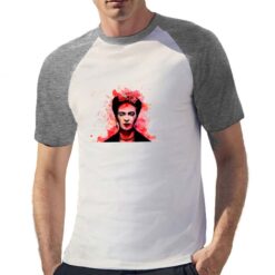 Frida-Kahlo t-shirt bicolor personalizzata uomo digitalshirt grigia