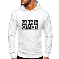Game over Grafiti felpa con cappuccio personalizzata uomo digitalshirt bianca