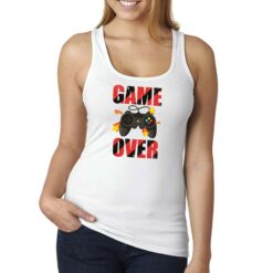 Game Over rosso nero canottiera personalizzata donna digitalshirt bianca