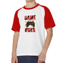 Game Over rosso nero t-shirt bicolor personalizzata bambino digitalshirt rossa